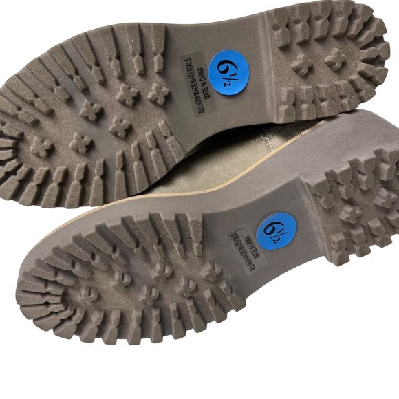 Dolce Vita Size 6.5 Rango Tan Faux Suede Ankle Boots Wedge Booties Lug Sole - Picture 10 of 11